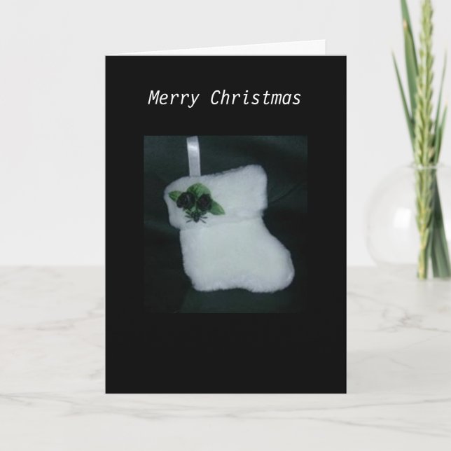 Cartão De Festividades Gothic Mini Stocking Christmas Card White (Frente)