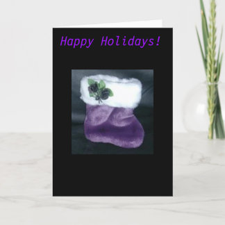 Cartão De Festividades Gothic Purple Stocking Card