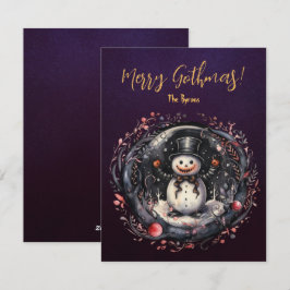 Cartão De Festividades Gótico Snowman Xmas
