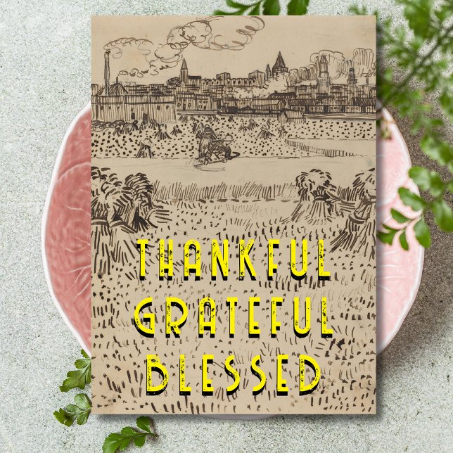 Cartão De Festividades Graças Graças A Deus Abençoou A Colheita van Gogh (Criador carregado)