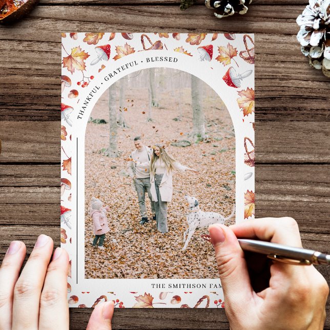 Cartão De Festividades Graças Grata, Abençoada Foto de Ação de Graças (Criador carregado)