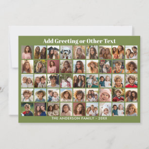 Cartão De Festividades Grade de colagem de fotos 45 com texto - verde bra