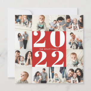 Cartão De Festividades Grade de Colagem de Fotos do Natal 12 2019