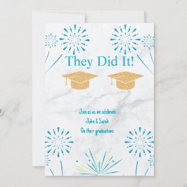 Cartão De Festividades Graduação de Sparklers de Festa de formatura Gêmeo