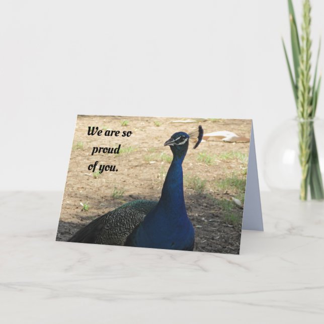 Cartão De Festividades Graduação Orgulhosa do Formando Peacock (Frente)