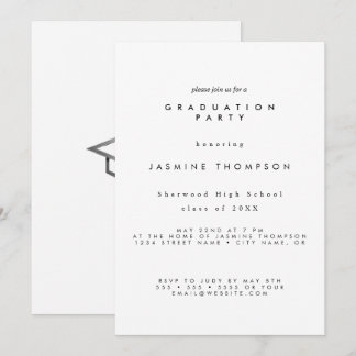 Cartão De Festividades Graduation Party Simple Elegant Invite