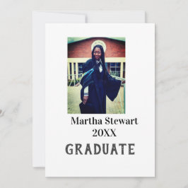 Cartão De Festividades Graduation photo name year class university simple