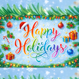 Cartão De Festividades Gráficos Sazonais Alegres e Felizes