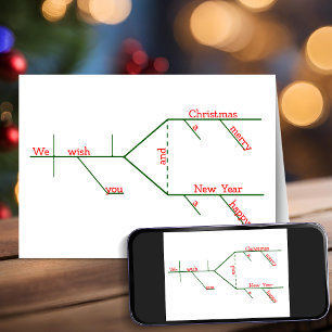 Cartão De Festividades Grammatically Diagrammed Merry Christmas Wish