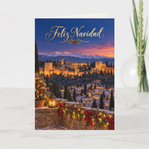 Cartão De Festividades Granada Alhambra Feliz Navidad