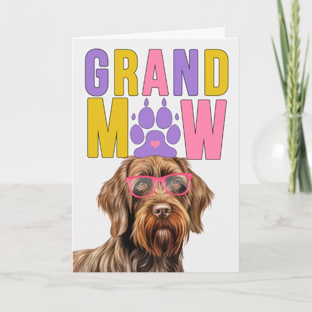 Cartão De Festividades Grand MAW Apontando Griffon Engraçado Dia dos Avós (Frente)