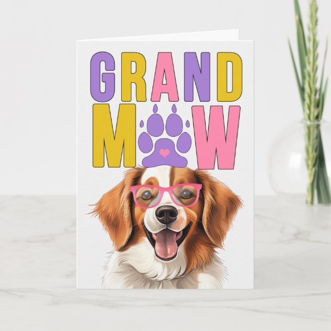 Cartão De Festividades Grand MAW Kooikerhondje DOG Dia dos Avós Engraçado (Frente)