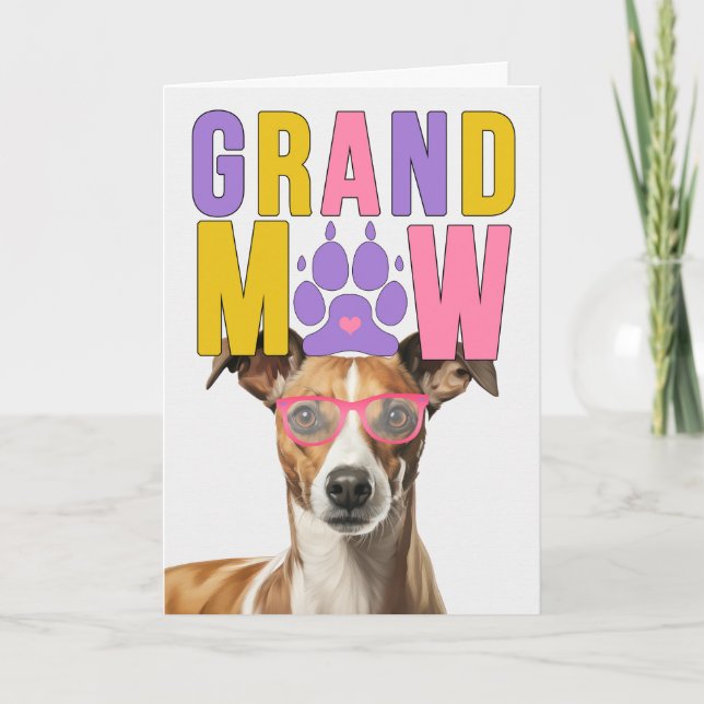 Cartão De Festividades Grand MAW Whippet Dog Engraçado Dia dos Avós (Frente)