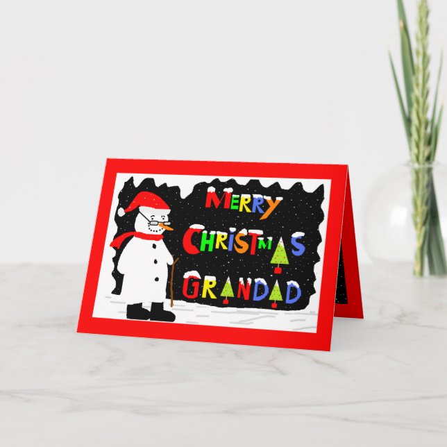 Cartão De Festividades Grandad christmas card (Frente)
