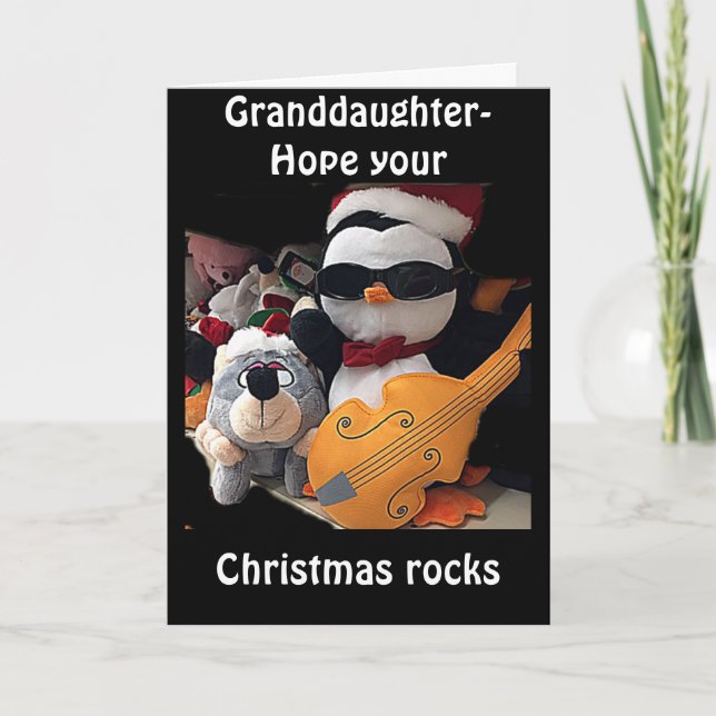 CARTÃO DE FESTIVIDADES **GRANDDAUGHTE-H0PE Y0UR CHRITMAS "R0CKS"-YOU ROCK (Frente)