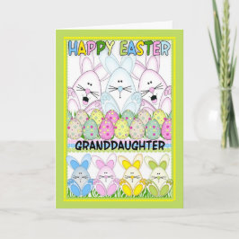 Cartão De Festividades Granddaughter Easter With Bunnies And Eggs