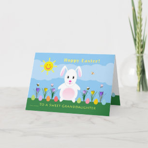 Cartão De Festividades Granddaughter Hoppy Easter - Easter Bunny