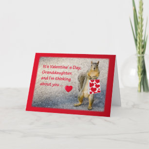 Cartão De Festividades Granddaughter Valentine's Day, Squirrel