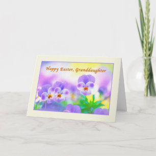 Cartão De Festividades Granddaughter's Easter card with Pansies