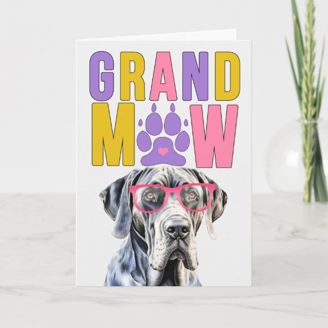 Cartão De Festividades Grande Dia dos Avós GrandMAW Dane GrandDOG (Frente)