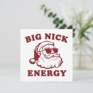 Cartão De Festividades Grande Energia Nick Divertido Natal Vintage Santa