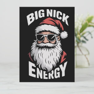 Cartão De Festividades Grande Energia Nick Piadas Óculos de Sol Papai Noe
