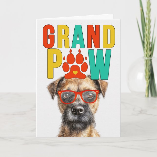 Cartão De Festividades GrandePAW Border Terrier GrandDOG Avós Day (Frente)