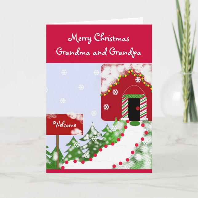Cartão De Festividades Grandma and Grandpa Christmas... (Frente)