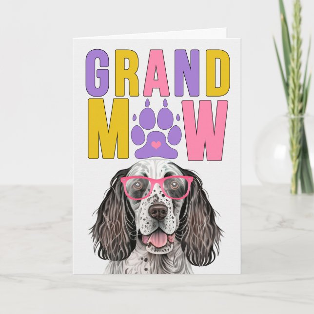 Cartão De Festividades GrandMAW English Setter GrandDOG Avós Day (Frente)