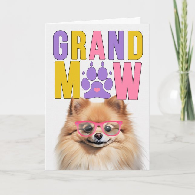 Cartão De Festividades GrandMAW Pomeranian GrandDOG Grandparents Day (Frente)