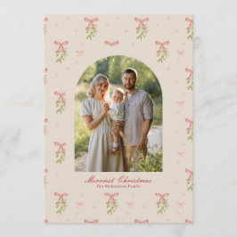 Cartão De Festividades Grandmillennial Christmas Botanical Bow Photo Arch