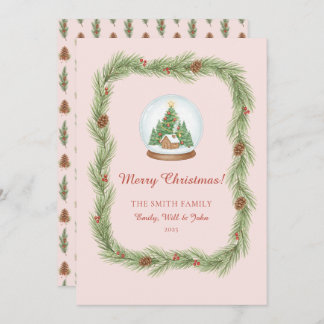 Cartão De Festividades Grandmillennial Christmas Garland & Pinecone