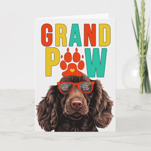 Cartão De Festividades GrandPAW Boykin Spaniel GrandDOG Dia dos Avós (Frente)