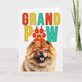 Cartão De Festividades GrandPAW Chow Chow Dog Grand DOG Avós Day