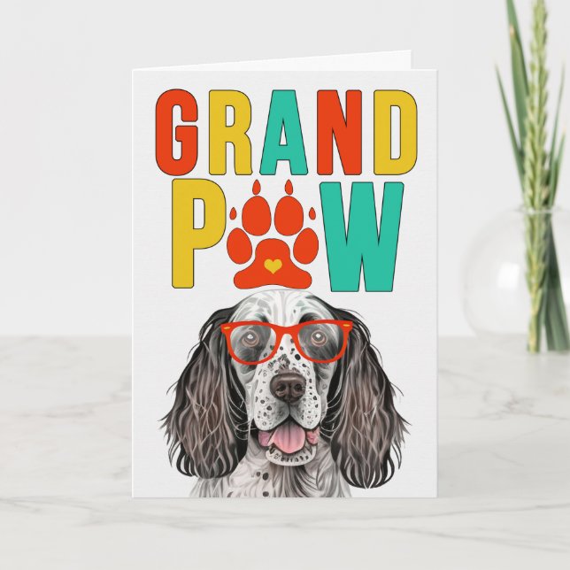 Cartão De Festividades GrandPAW English Setter Grand DOG Avós Day (Frente)