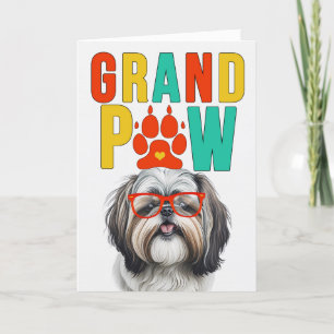Cartão De Festividades GrandPAW Shih Tzu GrandDOG Dia dos Avós