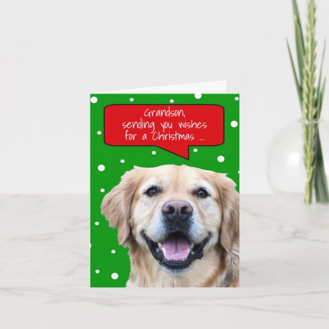 Cartão De Festividades Grandson Christmas Card (Frente)