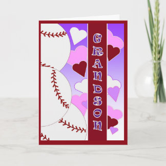 Cartão De Festividades Grandson - I Love You More Than U Love Baseball