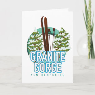 Cartão De Festividades Granite Gorge New Hampshire esqui