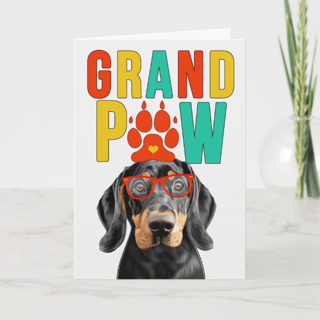 Cartão De Festividades GranPAW Coonhound Dog Engraçado Dia dos Avós (Frente)