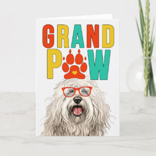 Cartão De Festividades GranPAW Komondor DOG Dia dos Avós Engraçado