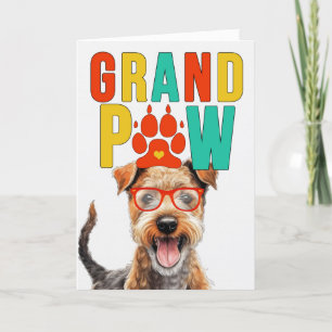 Cartão De Festividades GranPAW Lakeland Terrier Dia dos Avós Engraçados