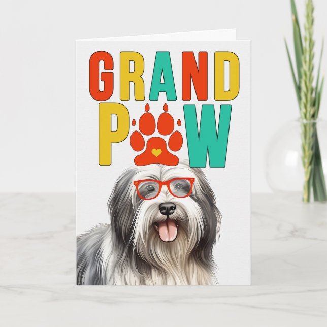 Cartão De Festividades GranPAW Lowchen Dog Engraçado Dia dos Avós (Frente)