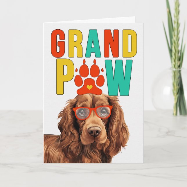 Cartão De Festividades GranPAW Sussex Spaniel Engraçado Dia dos Avós (Frente)