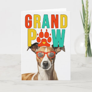 Cartão De Festividades GranPAW Whippet Dog Engraçado Dia dos Avós