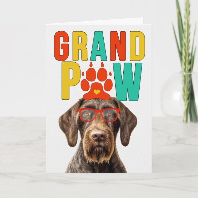 Cartão De Festividades GranPAW Wirehair Pointer Engraçado Dia dos Avós (Frente)