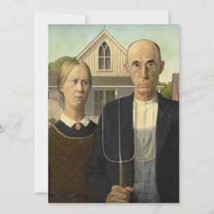 Cartão De Festividades Grant Wood - American Gothic