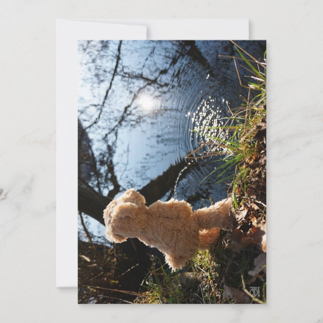 Cartão De Festividades Grappige beer die ondeugend plast. (Frente)