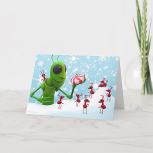 Cartão De Festividades Grasshopper and Ants Chirstmas CardGrasshopper and