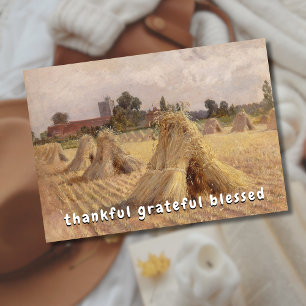 Cartão De Festividades Grata Grata e Abençoada Igreja do Milho Stooks Bra
